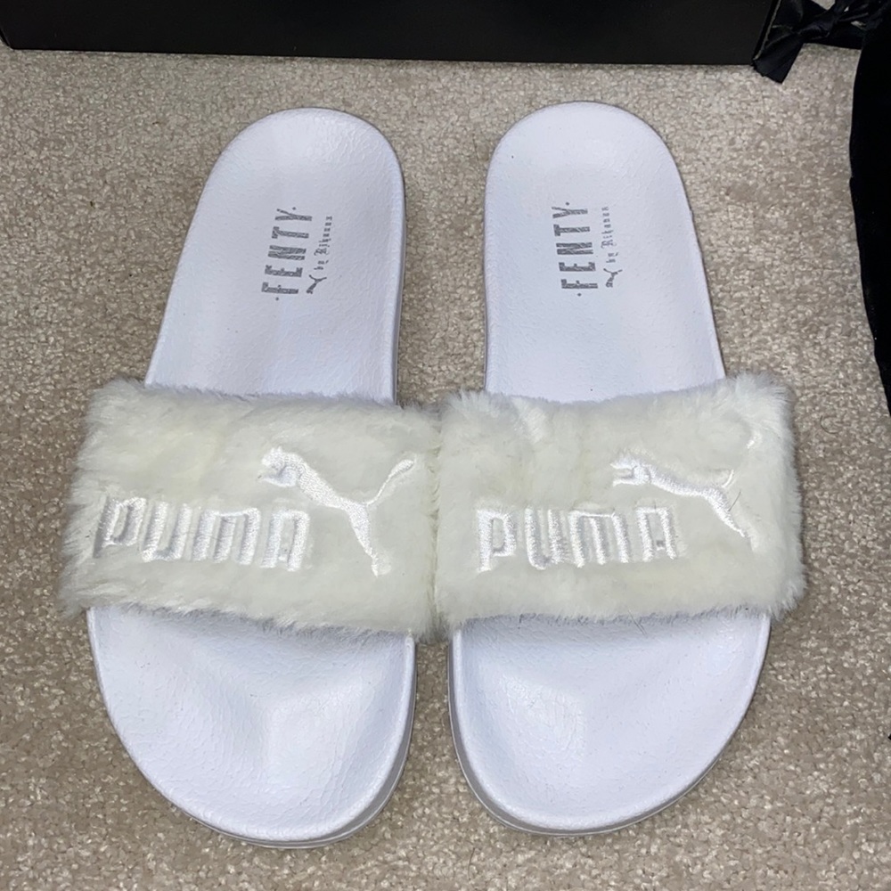 Fenty Puma fur slides
